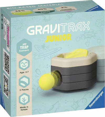 Set zgjerues Ravensburger Gravitrax Junior Expansion Trap, për pistë guralecësh, 3 pjesë, shumëngjyrësh