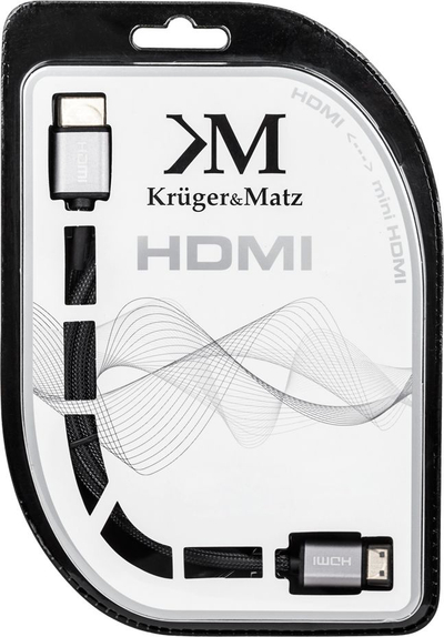 Kabllo HDMI Kruger&amp;Matz KM0325, Mini HDMI në HDMI, 1.8m, e zezë