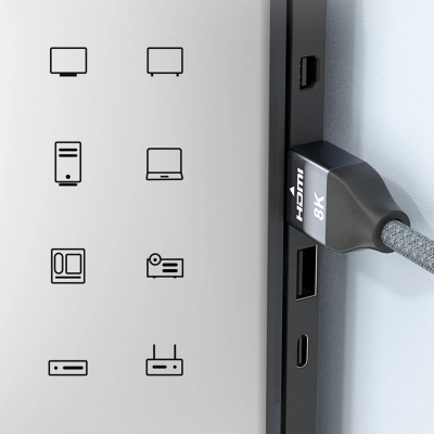 Kabllo HDMI Wozinsky WHDMI-20, 2m, HDMI 2.1, ngjyrë argjendi