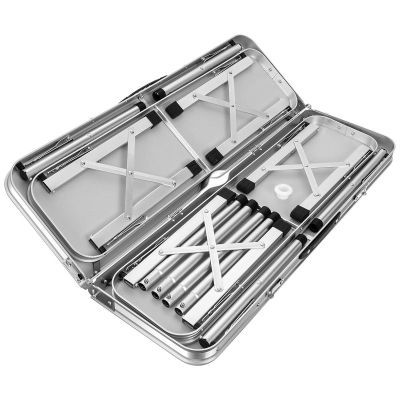 Set kampingu Enero Folding Tourist, tavolinë 90x60x70 cm, 2 stola alumini, jeshile