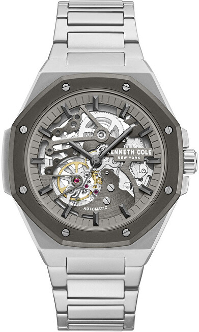 Orë për meshkuj Kenneth Cole Automatic Skeleton KCWGY0058903, e argjendtë