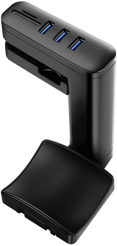 Mbajtëse kufjesh Gelid NEXUS PC Holder, 3x USB 2.0, lexues SD TF, e zezë