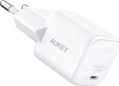 Karikues rrjeti AUKEY PA-B1L Omnia II Mini, USB C, 30W Power Delivery, i bardhë