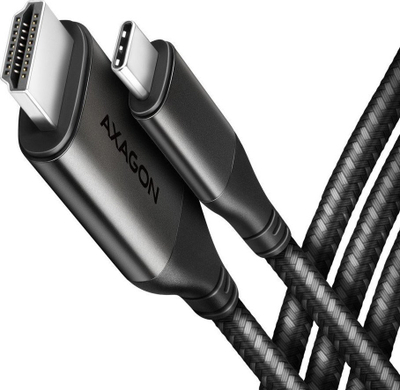 Kabëll Axagon RVC-HI2MC USB C në HDMI, 1.8m, 4K 60Hz, i zi