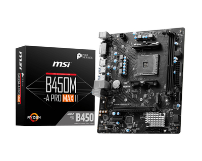 Мобо плоча MSI B450M A PRO MAX II, AMD AM4, mATX, црна