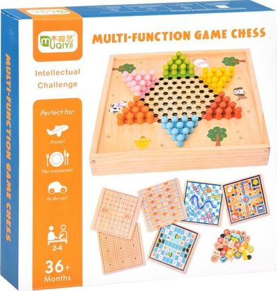 Set lojërash tavoline Mjary GR0494, 8 në 1, dru, shumëngjyrësh