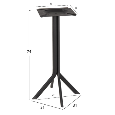 Bazë tavoline 31x31x74Hcm (HM5919), zezë