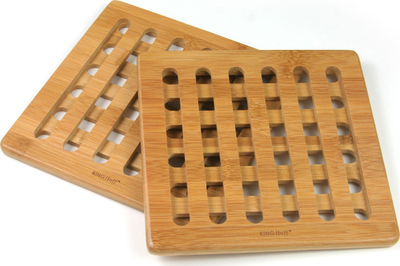 Set ndukësh kuzhine KingHoff KH-1216, bambu, 20 x 20 cm, natyral
