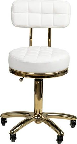 Козметичка столица Activeshop GOLD AM-961, ротирачка, бела