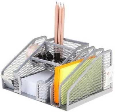 Organizues tavoline metalik Net Organizer, me disa ndarje, gri