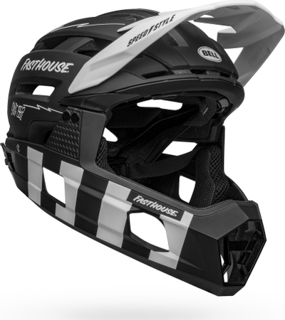 Helmeta full face Bell Super Air R MIPS Spherical, masa M 55-59 cm, matte black white Fasthouse