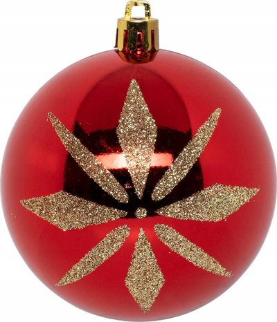 Сет украсни топчиња Atmosphera Colorama De Noël, 8 парчиња, рециклирана пластика, црвена и златна боја