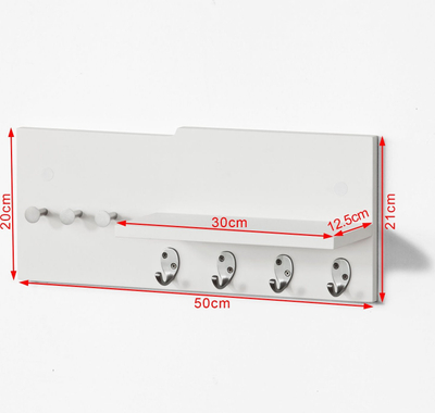 Varese muri SoBuy Pendery FRG54-W, raft me 7 grepa, MDF, e bardhë