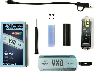 Kuti e jashtme për SSD M.2 Patriot VXD PV860UPRGM, USB 3.2 Gen2, RGB, alumini