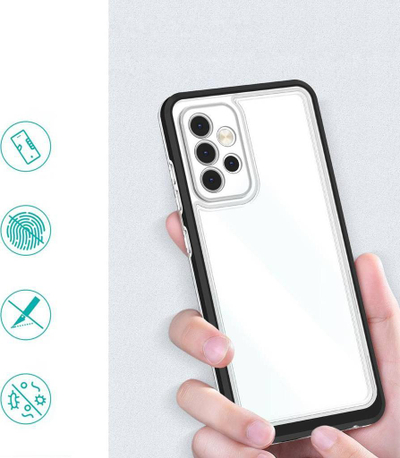 Mbulesë telefoni Clear 3n1 për Samsung Galaxy A13 5G, mbron nga goditjet, transparente me kornizë të zezë