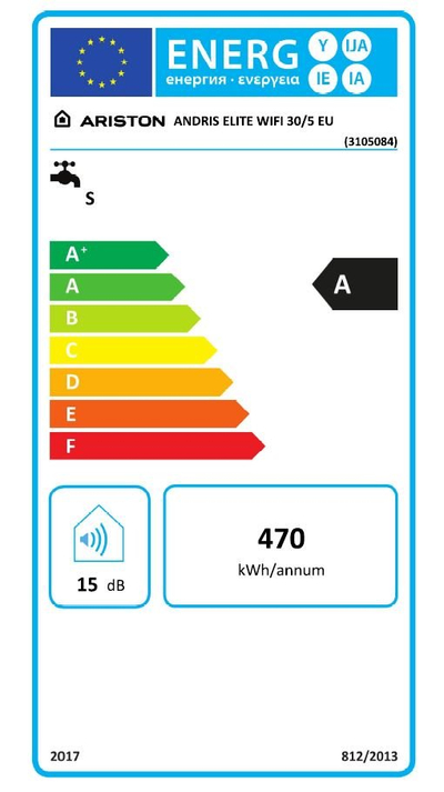 Bojler uji Ariston ELITE Wifi 30/5 EU, 30L, 2 kW, i bardhë