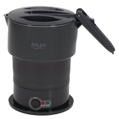 Ibrik elektrik udhëtimi Adler AD 1377, 0.6L, palosës silikoni, gri
