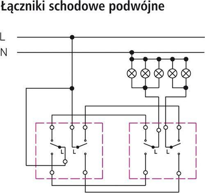 Ndërprerës me dy drejtime Ospel, i bardhë