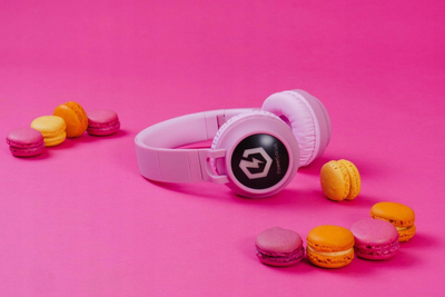 Безжични слушалки за деца PowerLocus Buddy Kids, Bluetooth, ограничување на јачина на звук 85 dB, розова