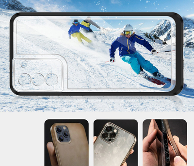 Këllëf telefoni Armor për Samsung Galaxy S23+, 3n1, i tejdukshëm, me kornizë të zezë