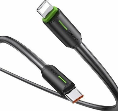 Kabllo USB C në Lightning Usams Yu Series SJ735, 1m, 30W, e zezë