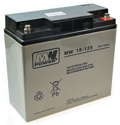 Bateri UPS MW Power MW 18-12, 12V, 18Ah, gri
