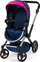 Karrucë për kukulla Bayer XEO 17054AA, për kukulla deri 46cm, 2 në 1, blu e errët rozë
