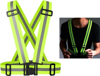 Jeletë reflektuese Sports Equipment AG590, universale, për motor dhe biçikletë, jeshile