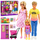 Set kukullash LeanToys Anlily Family, familje në supermarket, nënë shtatzënë me aksesorë, shumengjyrësh