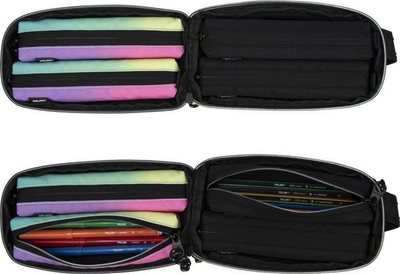 Kuti lapsash Oval Multi Pencil Case Sunset Black, 5 në 1, multicolor, e zezë