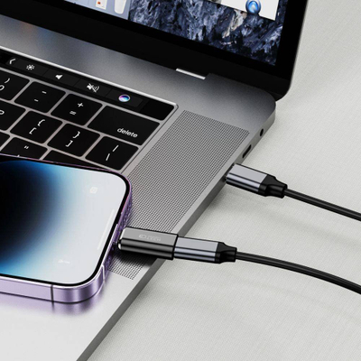Adapter USB Tech-Protect Ultraboost, Lightning në USB-C, i zi