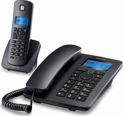 Telefon fiks Motorola C4201 Combo DECT, set me 2 copë, i zi