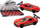 Makina sportive metalike LEAN Toys Sports Car Auto, shkallë 1:32, me zëra, e kuqe