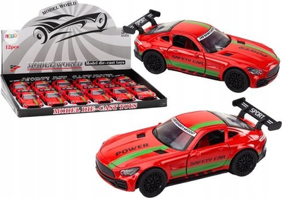 Makina sportive metalike LEAN Toys Sports Car Auto, shkallë 1:32, me zëra, e kuqe