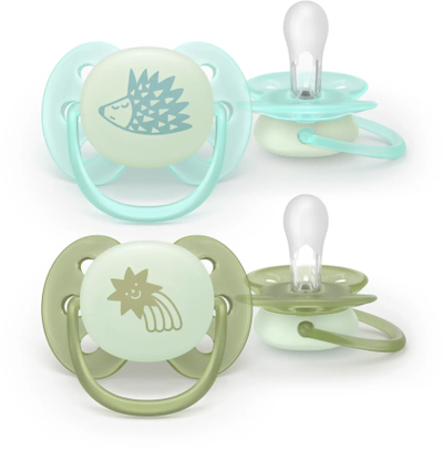Biberon Philips Avent Ultra Soft Nighttime, silikoni, 0-6 muaj, turkuaz dhe jeshile