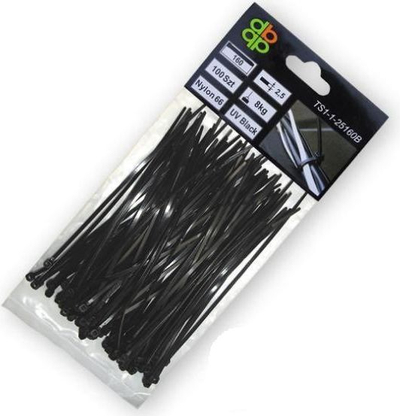 Lidhëse kabllosh DPP Cable Zip Ties, 3.6 x 370mm, 100 copë, të zeza