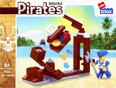 Loje me ndertime piratësh, 101 copa, me arkë thesari, shumëngjyrëshe
