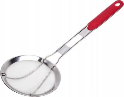 Lugë-sitaj kuzhine Kamille KM-4367, çelik inox, dorezë plastike, e kuqe