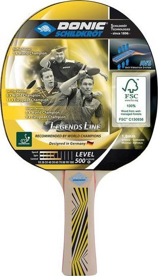 Raketa pingpong Donic Legends 500 FSC, druri, për lojtarë rekreativë