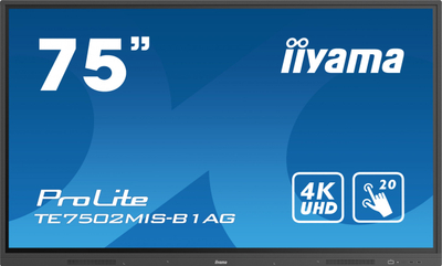 Ekran interaktiv Iiyama ProLite TE7512MIS-B1AG, 75", 4K Ultra HD, me prekje, i zi