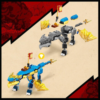 Set lodër LEGO Ninjago 71760 Jay's Stormy Dragon EVO, 140 pjesë