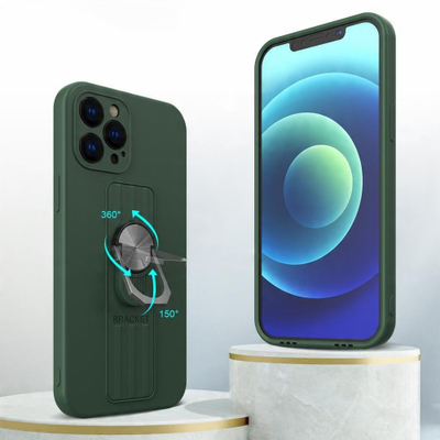 Këllëf telefoni Hurtel me unazë për Xiaomi Redmi Note 11 Pro, silikon, me mbajtëse unaze, blu