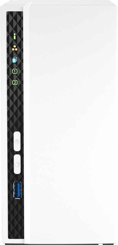 Server NAS Qnap TS-233, 2 slote, me Seagate IronWolf 12TB, i bardhë