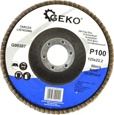 Диск ламеларен Geko 125mm P100, алуминиум оксид