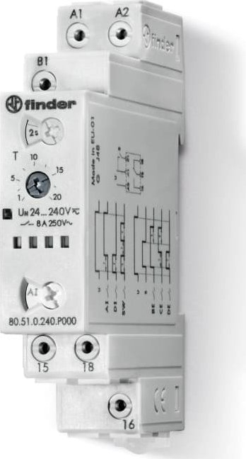 Rele kohore multifunksionale Finder 80.51.0.240.P000, 1P 8A, 24...240VAC/DC, push in