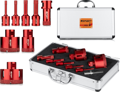 Set shpues me diamant për gres Smart SM-25-SET9, 9 copa, 6-68mm, M14
