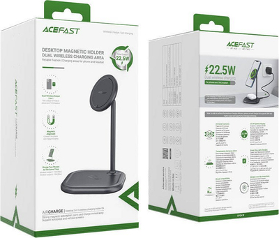 Ngarkues wireless Acefast E6, 15W, MagSafe, gri