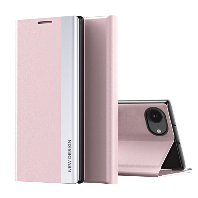 Футрола за телефон Hurtel Sleep Case Pro за iPhone 16e, книшка со држач, розова