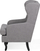 Poltron krahësh ALTA Wingback, pëlhurë, këmbë druri, gri