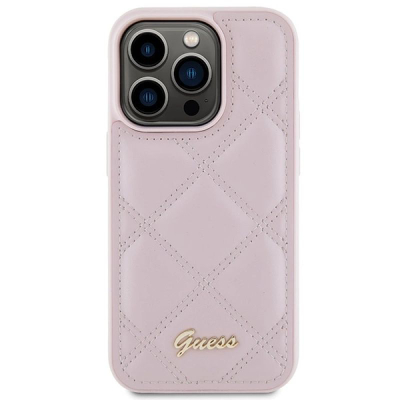 Mbrojtëse telefoni Guess GUHCP15LPSQSQSP, për iPhone 15 Pro 6.1", me stil quilted, rozë